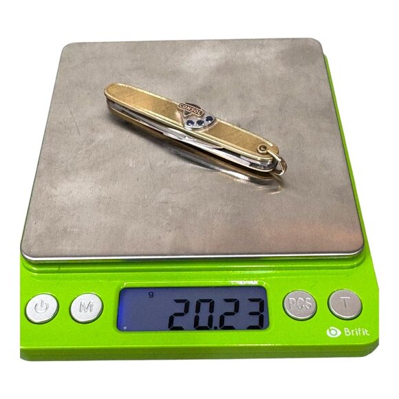 Vintage Consol 10k Gold Emblem Multi Tool Pocket Knife Solingen Sapphire Coal Co - Picture 5 of 7